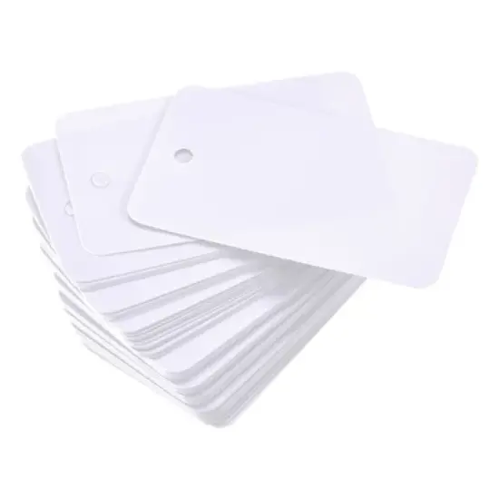 Unique Bargains Blank Waterproof Eyelet Hole Plastic Shipping Tags 100 Pcs image {4}
