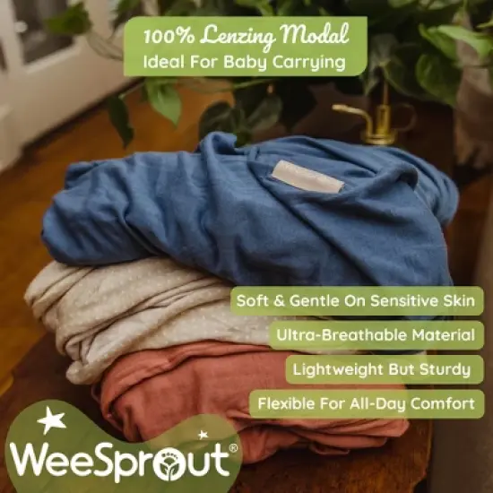 WeeSprout Baby Wraps Carrier - Child Sling for Newborn and Infant, Enhances Bonding, Ideal for Babywearing image {2}