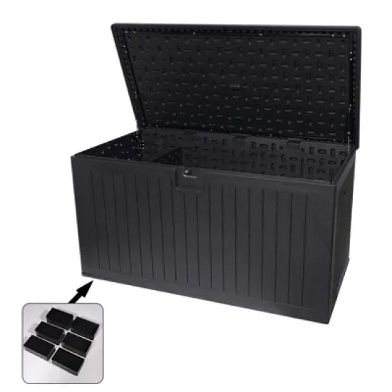 Gulches 260 Gallon Outdoor Deck Box Waterproof, Large Patio Storage Box with Lockable for Patio Furniture Cushions, Pool Accessories, Garden Tools image {7}