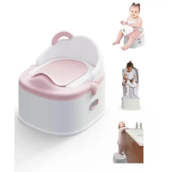 BabyBond 3 in 1 Potty Training Toilet & Training Seat & Sturdy Step Stool,Pink image {6}