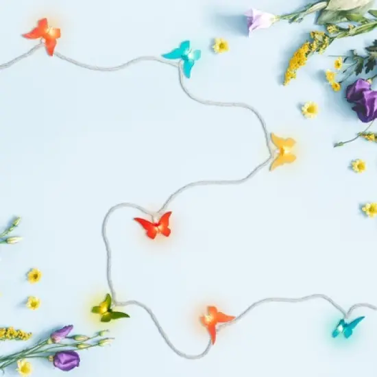 Northlight 10-Count Summer Butterfly Outdoor Patio String Light Set - 9ft - White Wire image {2}