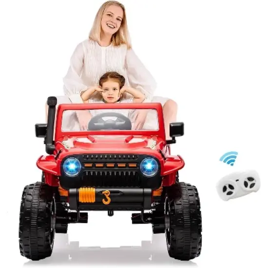 Acekool 24V Ride-On Truck Car with Remote Control, 4x60W Motors, 4-Wheel Suspension, LED Lights, Music, Safety Belt, 3 Speeds image {12}