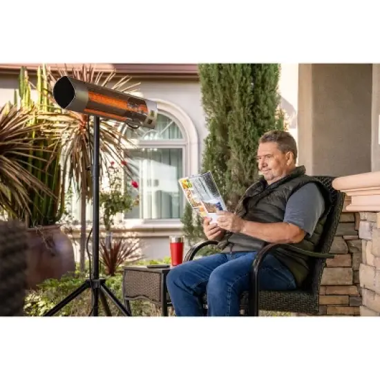 Kenmore Carbon Infrared 1500W Electric Patio Heater with Tripod & Remote Silver image {4}