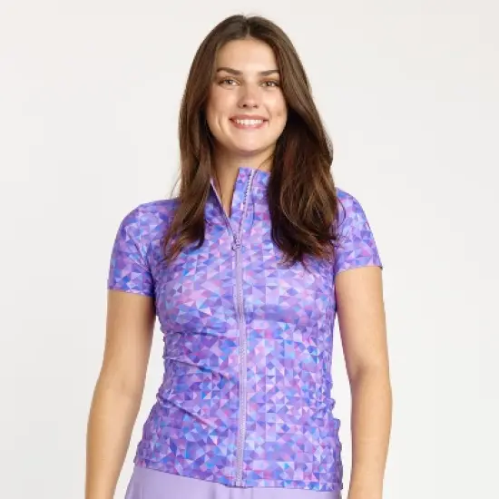 Calypsa Womens Full-Zip Adele Swim Top image {1}