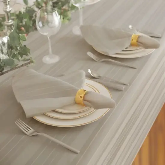 Elrene Denley Stripe Jacquard Stain Resistant Tablecloth ~ Elrene Home Fashions image {2}