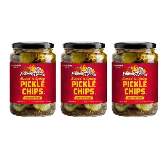 Famous Dave's BBQ Signature Spicy Pickle Chips (Pack of 3) image {4}