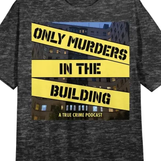 Only Murders In The Building Podcast Logo Art Crew Neck Long Sleeve Charcoal Heather Women's Night Shirt image {1}