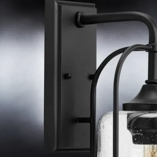 Urban Ambiance Luxury Farmhouse Outdoor Wall Sconce 19.375''H x 8.5''W,  Midnight Black Finish,  Henderson Collection, UHP1302 image {4}