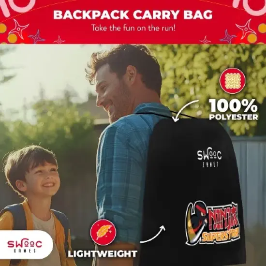 SWOOC Games - Ninja Superstar | 2-in-1 Corn Hole Games for Kids | 5-Second Setup | Ninja Kids Toys | Ninja Games | Bean Bag Toss Game for Kids image {5}