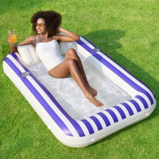 Sloosh Pool Floats Adult Pool Tanning Bed with Pillow, Suntan Pools Float Raft Tanning Pool for Adult Pool Lounger image {10}