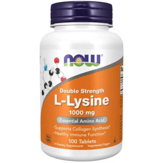 L-Lysine 1000mg (from HCL) by Now Foods  -  100 Tablet image {3}