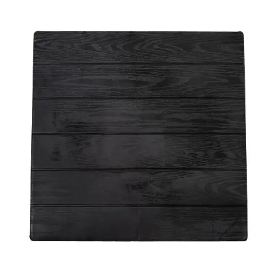 Sunnydaze Weather-Resistant Outdoor Side Table with Faux Wood Plank Tabletop - 16.5" Square - Black image {3}