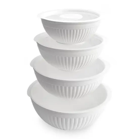 Nordic Ware 8 Piece Covered Bowl Set, White image {4}