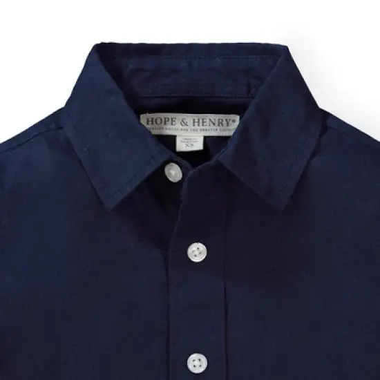 Hope & Henry Boys' Linen Classic Button Down Shirt, Kids image {1}
