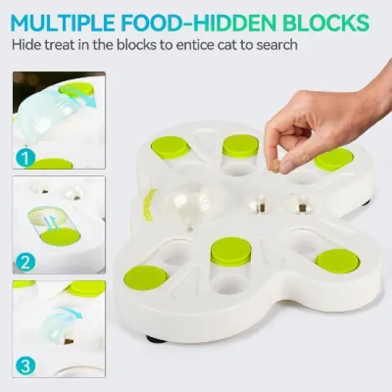Allforpaws Interactive Cat Toys Cat Treat Puzzle Slow Feeder for Indoor Play image {2}
