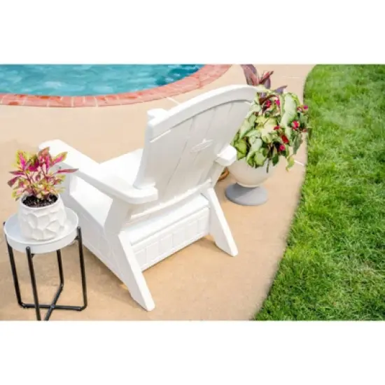 Elements Adirondack Chair with Storage White - Suncast image {2}