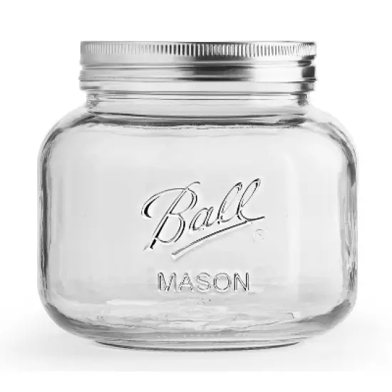 Ball 64oz Glass Half Gallon Storage Jar Clear: Dishwasher-Safe, Wide Neck, 6" Height, 2.5 lbs image {9}