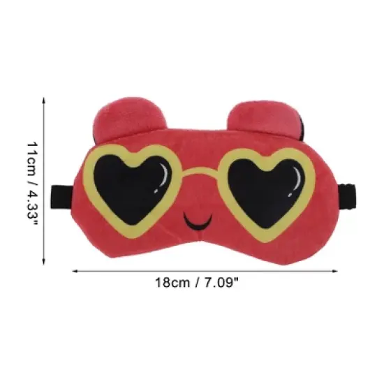 Unique Bargains Soft Cartoon Sleep Mask Love Glasses Deep Pink 1 Pc image {3}