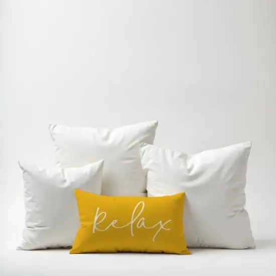 Creative Products Relax Thin Script Yellow 14x20 Indoor / Outdoor Pillow image {6}