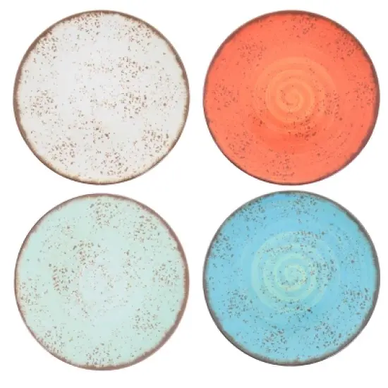 Elama Pryce 12 Piece Melamine Dinnerware Set is Assorted Colors image {7}
