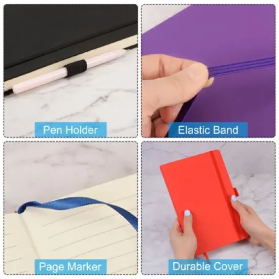 Unique Bargains Hardcover A5 Lined Office Writing Journal Notebooks 160 Pages image {3}