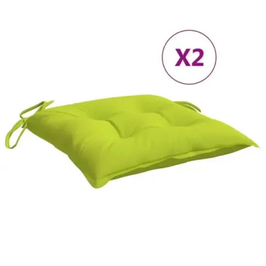vidaXL Chair Cushion Non Slip Outdoor Patio Seat Cushion Pad Oxford Fabric - Bright Green 19.7" x 19.7" x 2.8" 2-Pack image {9}