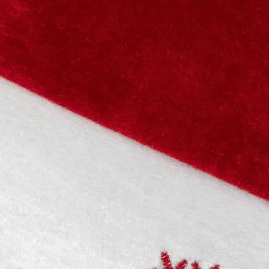 Northlight 19" Red and White Velvet Embroidered Snowflake Christmas Stocking image {5}