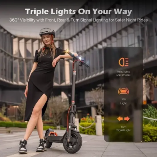 Aotos C2A 12.5 Miles and 15.5mph Front Suspension Electric Scooter - Yellow image {10}
