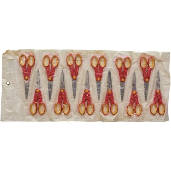 School Smart Pointed Tip Scissors, 6-1/4 Inches, Red, Pack of 12 image {2}