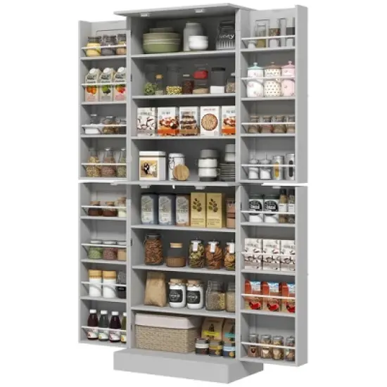 HOMCOM 65" Kitchen Pantry Cabinet, Modern Storage Cabinet with Doors and Shelves, Freestanding Cupboard for Dining Room image {3}