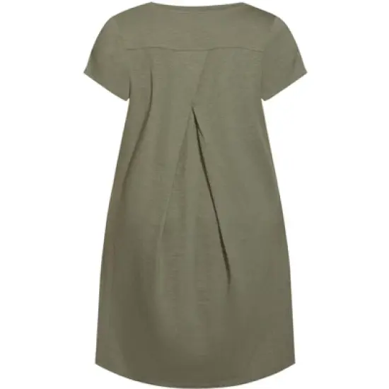 Women's Plus Size Hello Sunshine Plain Dress - olive | ZIM & ZOE image {1}