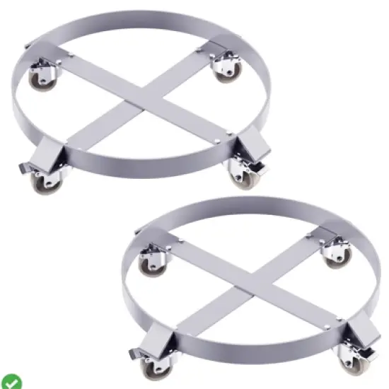 55 Gallon Drum Dolly 1,000 Pound Capacity Barrel Dolly w/Steel Frame 4 Swivel Casters Wheel 2 Pack/4 Pack image {8}