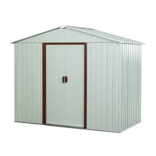 Outdoor Storage Shed 6ft x 5ft Garden Tool House with Window Floor Foundation Shed for Garden Tool Storage Steeple image {7}