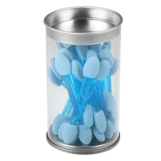 Unique Bargains Short Sponge Dual Sides EyeShadow Makeup Applicators Brushes Blue 25PCS image {5}