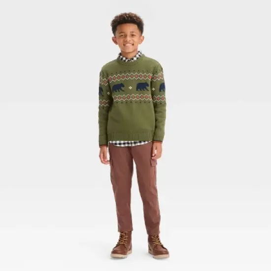 Boys' Bear Fair Isle Pullover Sweater - Cat & Jack&trade; Green image {2}