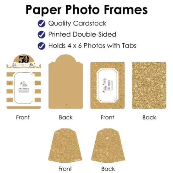 Big Dot of Happiness We Still Do - 50th Wedding Anniversary - Anniversary Party 4x6 Picture Display - Paper Photo Frames - Set of 12 image {3}