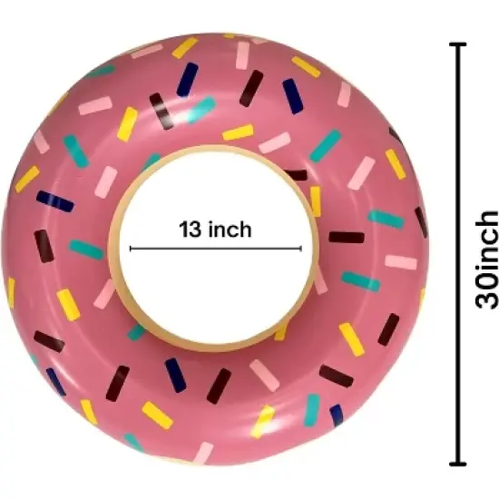 4E's Novelty 4 Pack 30" Donut Pool Floats for Adults & Kids, Summer Party Floaties image {2}