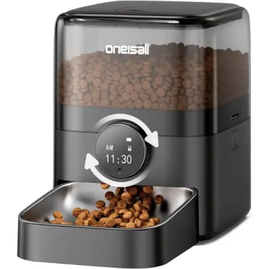 Oneisall PF05 Automatic Dog and Cat Feeder - 3L, 6-Meal Timer, Backup Power, for Large Kibble, Pet Dry Food Dispenser image {10}