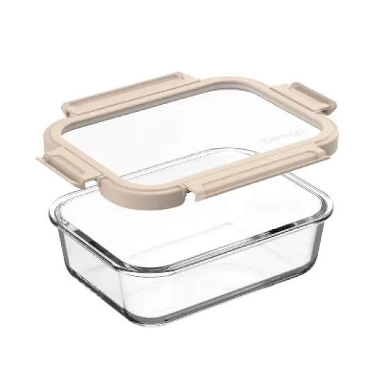 Bentgo 2pc Glass Meal Prep Container Set White Stone: Leakproof, Tempered Glass Lids, Dishwasher-Safe image {5}