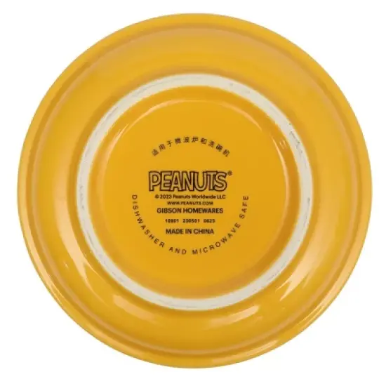 Peanuts Snoopy 6 Pack Stackable 5.5" Decorated Stoneware Bowl Set W/ Plate image {8}