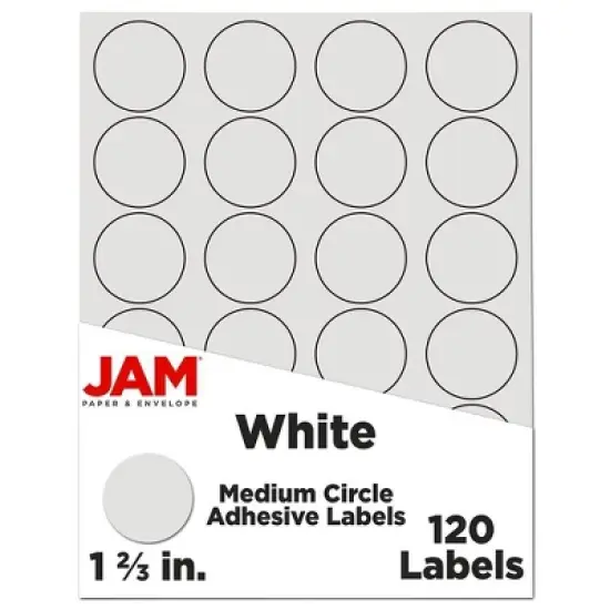 JAM Paper Circle Sticker Seals 1 2/3" 120ct image {13}