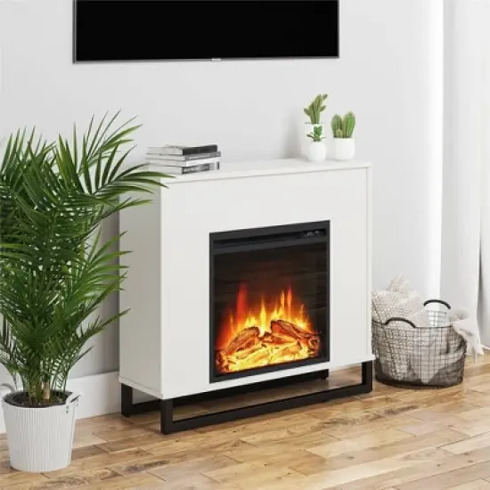 Faris Fireplace Mantel White - Room & Joy image {2}