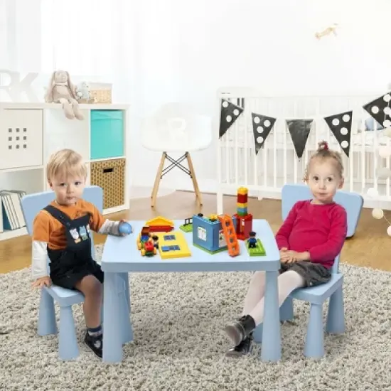 Costway Kids Table & 2 Chairs Set Toddler Activity Play Dining Study Desk Baby Gift image {2}