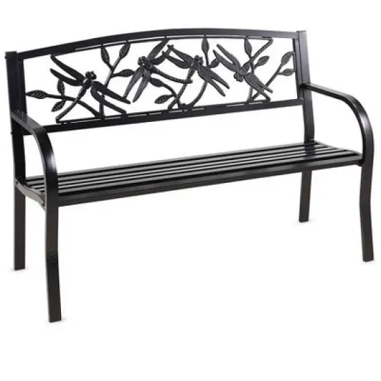 Plow & Hearth Metal Blooming Garden Bench image {3}