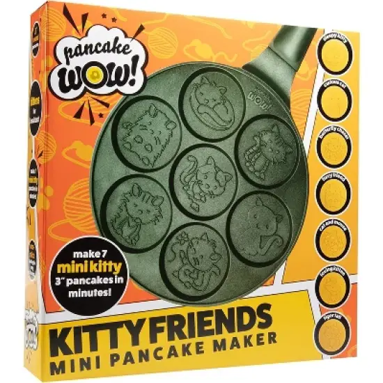 Pancake Wow! Kitty Friends Mini Pancake Pan - Make 7 Unique Flapjack Cat Designs, Nonstick Griddle for Breakfast Animal Kitten Fun & Easy Cleanup image {2}