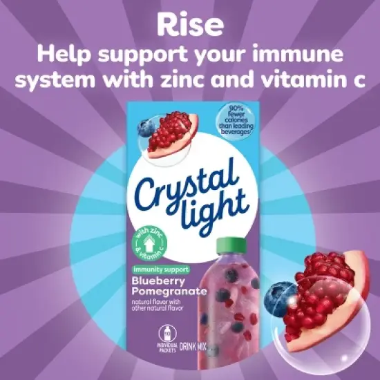 Crystal Light Blueberry Pomegranate On the Go Immunity Drink Mix - 10ct image {7}