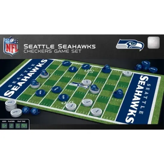 MasterPieces Officially licensed NFL Seattle Seahawks Checkers Board Game for Families and Kids ages 6 and Up image {1}