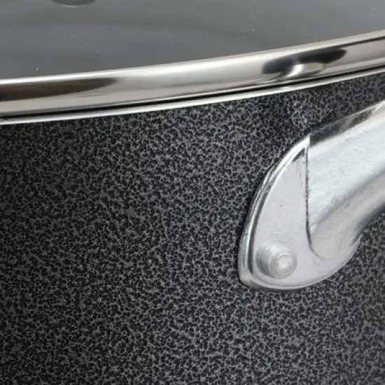 Oster Clairborne 6 Quart Aluminum Hammered Tone Dutch Oven with Lid in Charcoal Grey image {2}