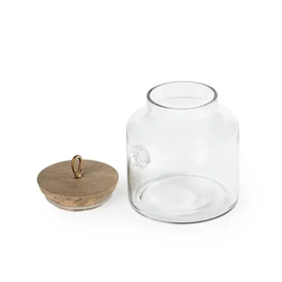 Madin Glass Jar with Wooden Lid - Elegant Storage Container for Kitchen & Home-700ml image {2}