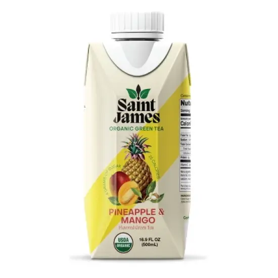 Saint James Pineapple & Mango Organic Green Tea - 16.9 fl oz Box image {8}